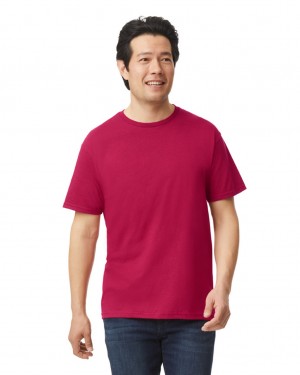 Antique Cherry Red Gildan 64000 Men's T-Shirts | HRAJ75402