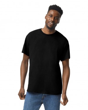 Black Gildan 5000 Men's T-Shirts | IEKA40831