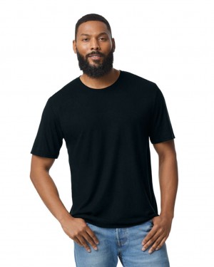 Black Gildan 6750 Tri-Blend Men's T-Shirts | WENY64517