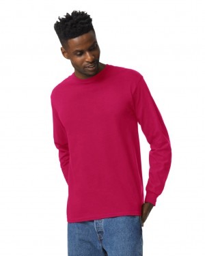 Cardinal Red Gildan 2400 Long Sleeve Men's T-Shirts | LARH45397