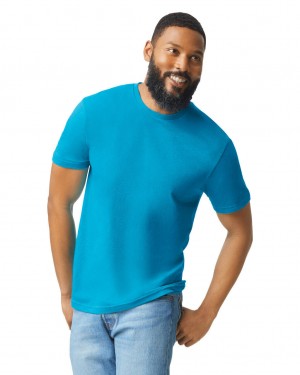 Caribbean Mist Gildan 67000 CVC Men's T-Shirts | DTWH26308