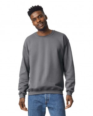 Charcoal Gildan 18000 Crewneck Sweatshirt Men's Sweatshirt | UGOS85293