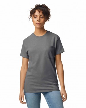 Charcoal Gildan 2300 with Pocket Women's T-Shirts | UIKY79543