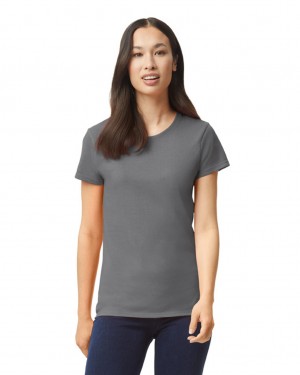 Charcoal Gildan 5000L Women's T-Shirts | KVCQ47512