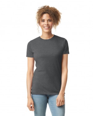 Charcoal Gildan 64000L Women's T-Shirts | AODQ16549