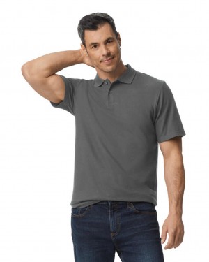 Charcoal Gildan 64800 Pique Polo Men's Polo | BQTA43165