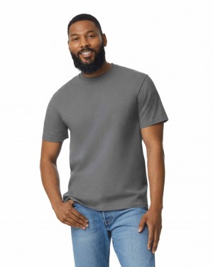 Charcoal Gildan 65000 Midweight Men's T-Shirts | CHPA10832