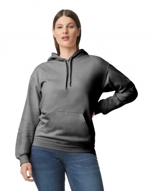 Charcoal Gildan SF500 Midweight Fleece Women's Hoodie | IVUA14389