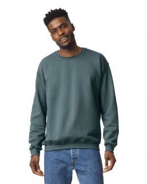 Dark Heather Gildan 18000 Crewneck Sweatshirt Men's Sweatshirt | AHRW54827