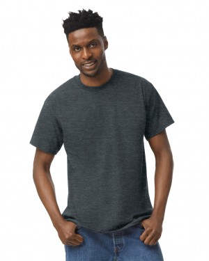 Dark Heather Gildan 5000 Men's T-Shirts | KQHL92580