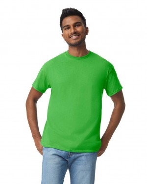 Electric Green Gildan 5000 Men's T-Shirts | PKVR46702