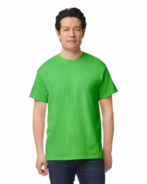 Electric Green Gildan 8000 Men's T-Shirts | EMXR20695