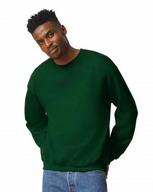 Forest Green Gildan 18000 Crewneck Sweatshirt Men's Sweatshirt | SREC29148