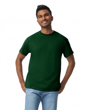 Forest Green Gildan 5000 Men's T-Shirts | HYWU50274