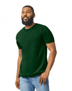 Forest Green Gildan 64000 Men's T-Shirts | EGQA69483