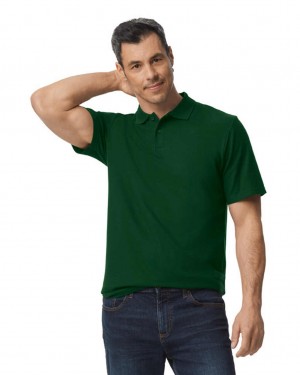 Forest Green Gildan 64800 Pique Polo Men's Polo | KYJF73821