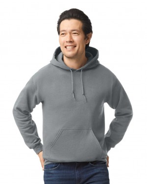 Graphite Heather Gildan 18500 Hoodie Men's Sweatshirt | BUMH09312