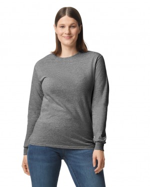 Graphite Heather Gildan 5400 Long Sleeve Women's T-Shirts | LROC70829