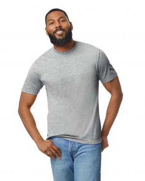 Heather Grey Gildan 980 Men's T-Shirts | RVSX12680