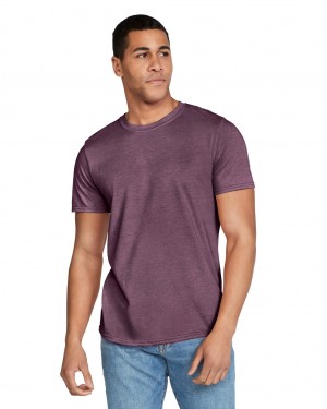 Heather Maroon Gildan 64000 Men's T-Shirts | HPAG15379