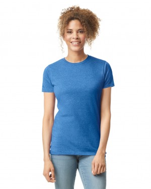 Heather Royal Gildan 64000L Women's T-Shirts | CLXI16472