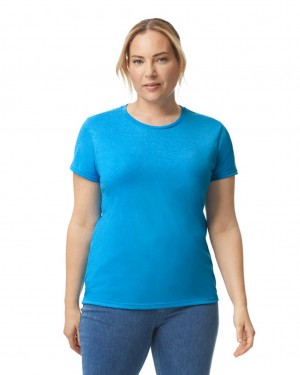 Heather Sapphire Gildan 5000L Women's T-Shirts | VRPC04356