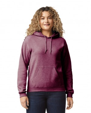 Heather Sport Dark Maroon Gildan 18500 Hoodie Women's Sweatshirt | TDXF39852