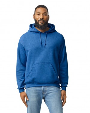 Heather Sport Royal Gildan 18500 Hoodie Men's Sweatshirt | AXIU54638