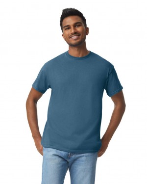 Indigo Blue Gildan 5000 Men's T-Shirts | TJRZ31485