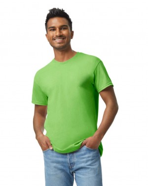 Lime Gildan 5000 Men's T-Shirts | HVDE62971