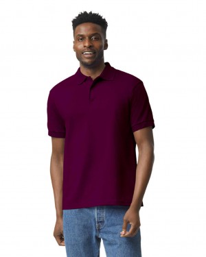 Maroon Gildan 8800 Polo Men's Polo | UNJS81697