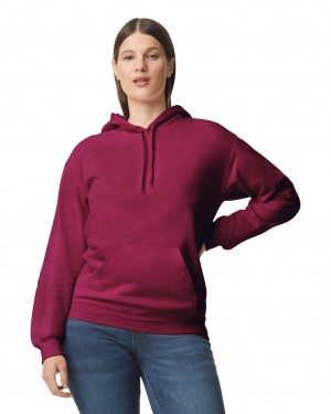 Maroon Gildan SF500 Midweight Fleece Women's Hoodie | RCVN50318