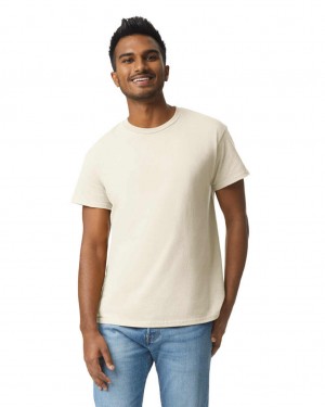 Natural Gildan 2000 Men's T-Shirts | SDRK73640