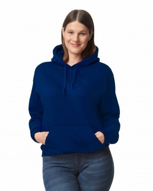 Navy Gildan 12500 Hoodie Women's Sweatshirt | BCDJ90754