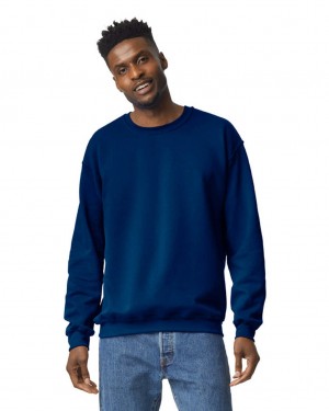 Navy Gildan 18000 Crewneck Sweatshirt Men's Sweatshirt | YZPD82734