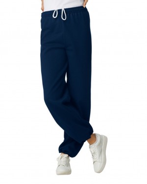 Navy Gildan 18200 Women's Sweatpants | NZJO74120