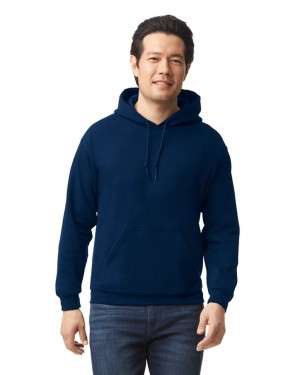 Navy Gildan 18500 Hoodie Men's Hoodie | IKQL96152