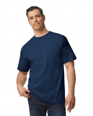 Navy Gildan 2000T Tall Men's T-Shirts | EOZV70934