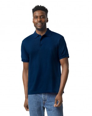 Navy Gildan 8800 Polo Men's Polo | ZVIT98473