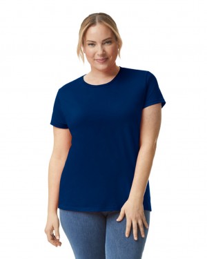 Navy Gildan 880 Women's T-Shirts | JMZP63495