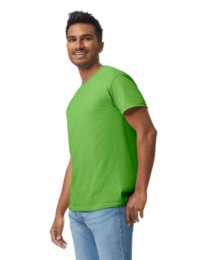 Neon Green Gildan 5000 Men's T-Shirts | PGRT46089