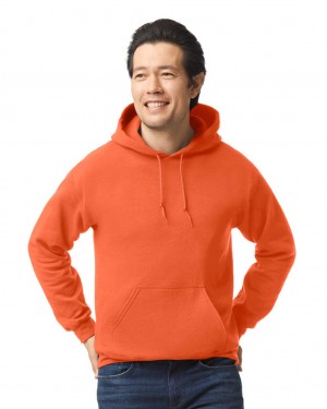 Orange Gildan 18500 Hoodie Men's Sweatshirt | JMRP56103