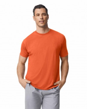 Orange Gildan 42000 Men's T-Shirts | ZORL86792