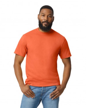 Orange Gildan 65000 Midweight Men's T-Shirts | MLJI32815