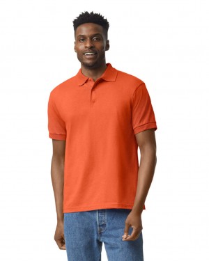 Orange Gildan 8800 Polo Men's Polo | FYJP19568