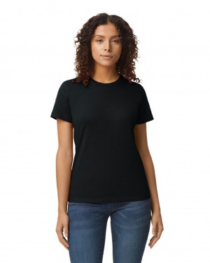 Pitch Black Gildan 65000L Midweight Women's T-Shirts | USTF29753