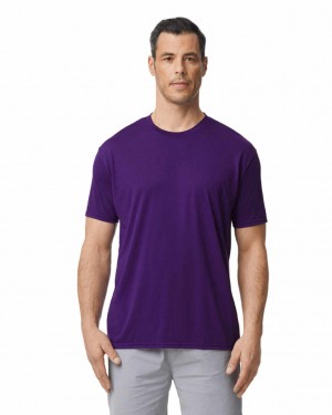 Purple Gildan 42000 Men's T-Shirts | ZYCF87193