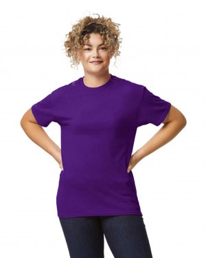 Purple Gildan 8000 Women's T-Shirts | KHRZ21689