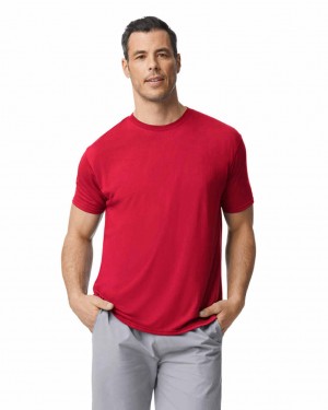 Red Gildan 42000 Men's T-Shirts | ODXQ92470