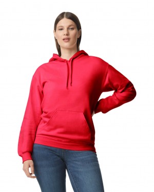 Red Gildan SF500 Midweight Fleece Women's Hoodie | CHWS83062